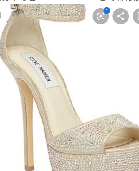 Silver Platform Heel, Steve Madden 8.5M - Picture 3 of 4